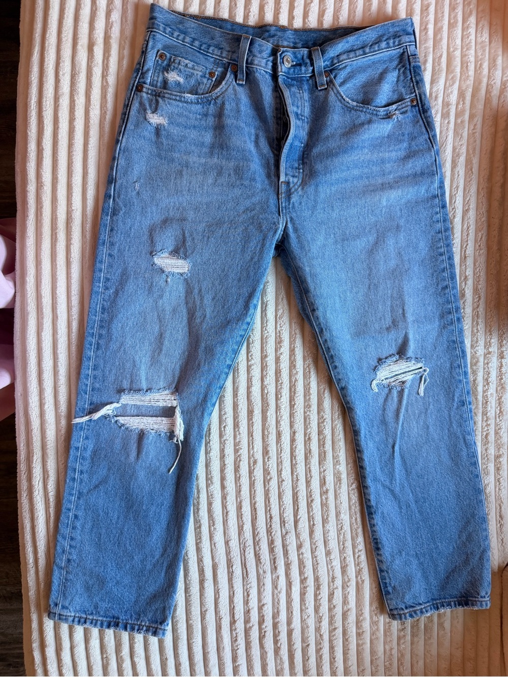 Women’s Levi’s Distressed Blue Jeans - Classic Straight Fit